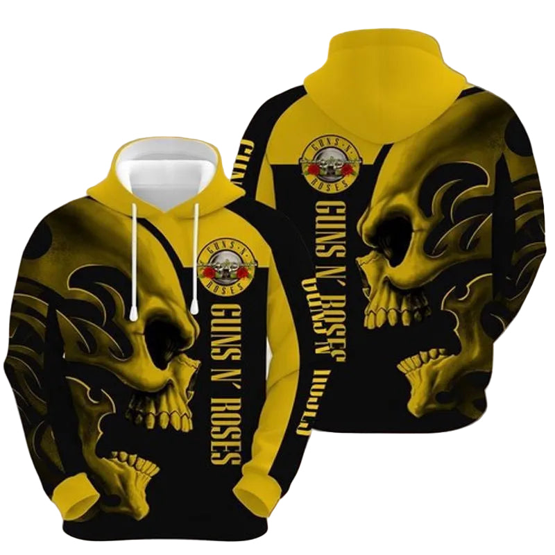 Gunn N Roses Logo Skull Art 3d Hoodie Moonbestprint