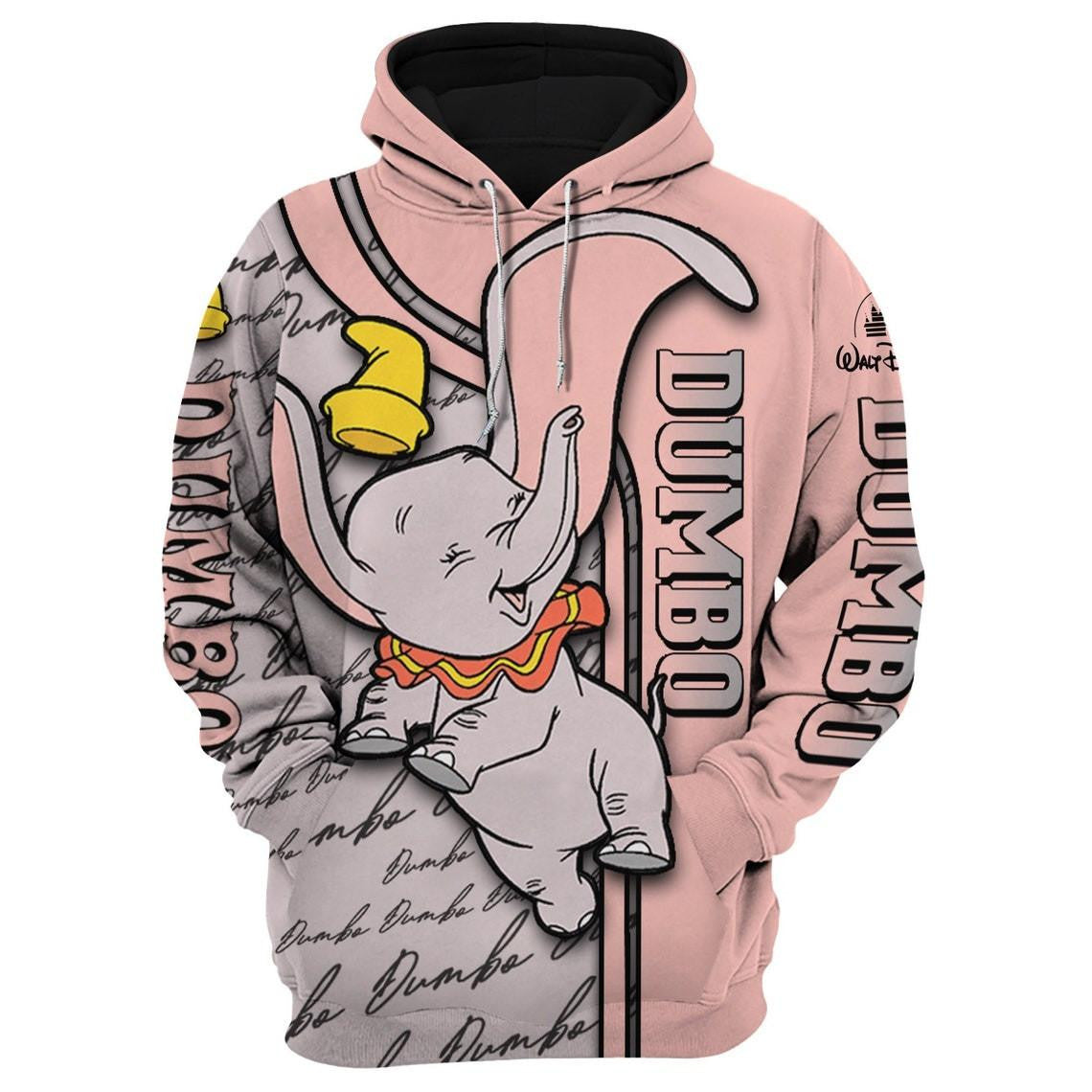 Dumbo Elephant Fan Gift, Dumbo Elephant Gift, Stylist Unisex Cartoon Graphic Outfits Aop Hoodie, Zip Hoodie Moonbestprint