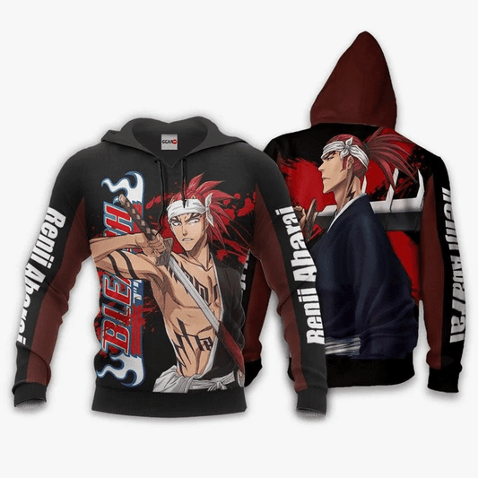 Renji Abarai Anime Manga Bleach For Men And Women 3d Hoodie Zip Hoodie Moonbestprint