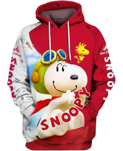 Snoopy Dog Red 3d Hoodie Zipper Hoodie Moonbestprint