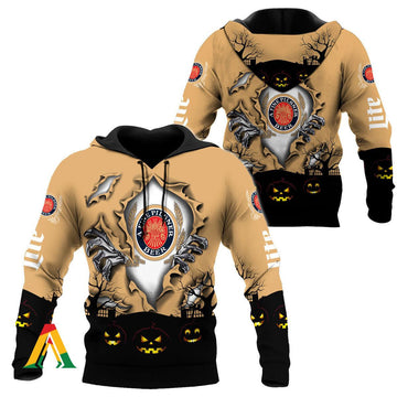 Scary Night Halloween Miller Lite Hoodie &amp; Zip Hoodie Moonbestprint