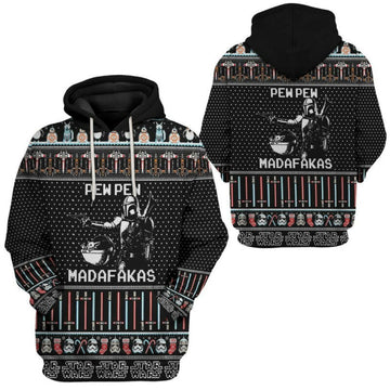 The Mandalorian Star Wars Yoda Ew Pew Madafakas Hoodie Zip Hoodie Moonbestprint