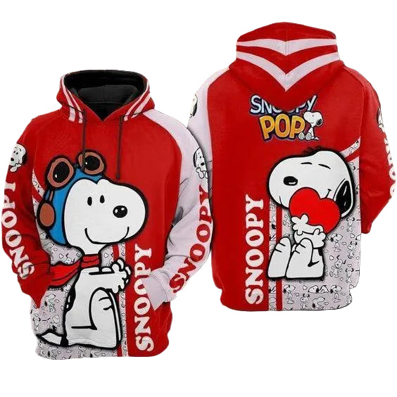 The Peanuts Snoopy Heart 118 Fan Gift Stylist Unisex Cartoon Graphic Outfits Aop Hoodie Moonbestprint