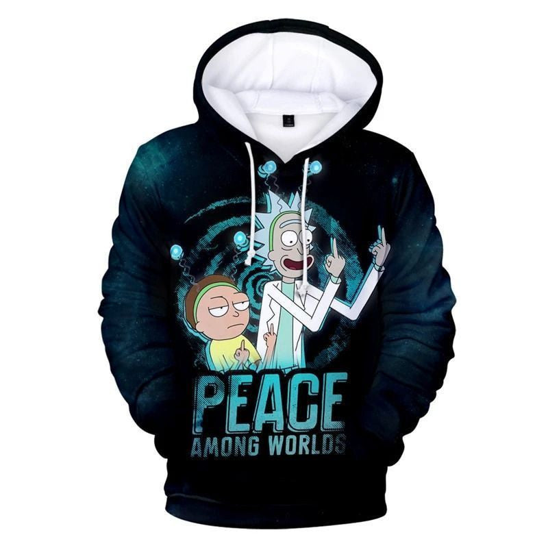 Doctors Cartoon Rick And Morty Peace Among Worlds 3d Hoodie 923 Moonbestprint