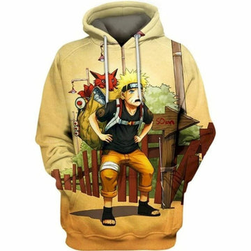 Kurama And Naruto Anime Men And Women All Over Printing 3d Hoodie Moonbestprint