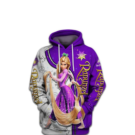 Disney Princess Fan Gift, Rapunzel Princess All Over Print Hoodie Moonbestprint