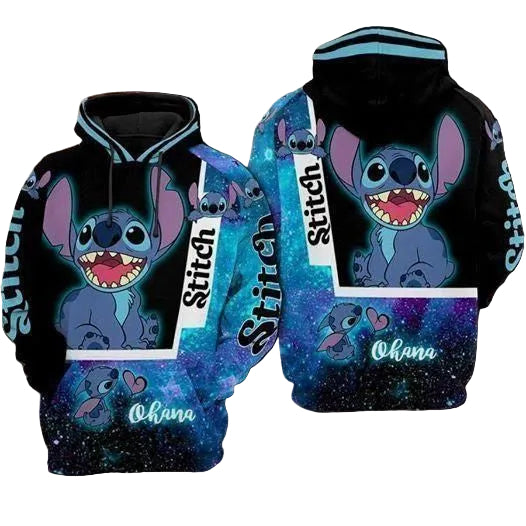 Lilo And Stitch Cute Lover 3d Hoodie Zip Hoodie 1083 Moonbestprint