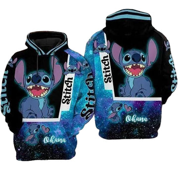 Lilo And Stitch Cute Lover 3d Hoodie Zip Hoodie 1083 Moonbestprint