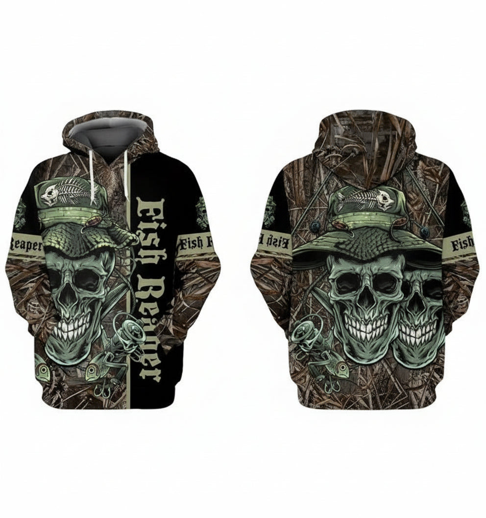 Fish Reaper Skull Full Printing Hoodie 3d Hoodie Moonbestprint