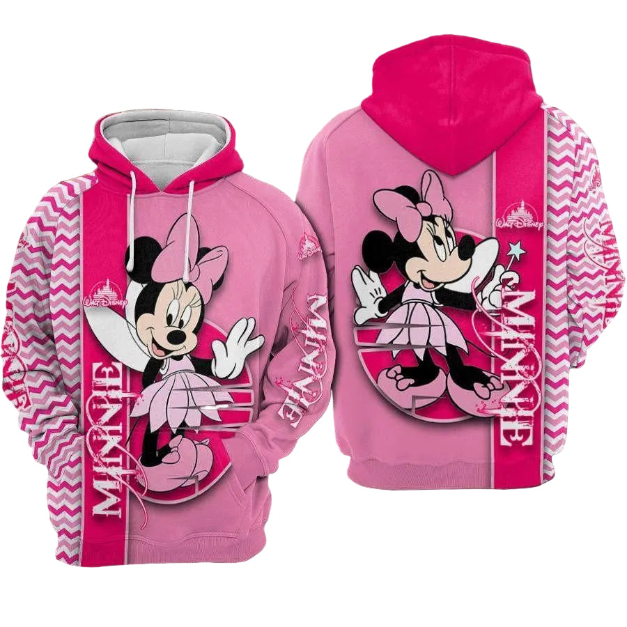 Disney Minnie Mouse, Cute Minnie Princess Ver35 Aop Hoodie, Zip Hoodie Moonbestprint