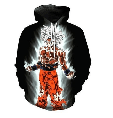 Goku Cartoon Dragon Ball Anime Manga Black Over Print 3d Hoodie Zip Hoodie Moonbestprint