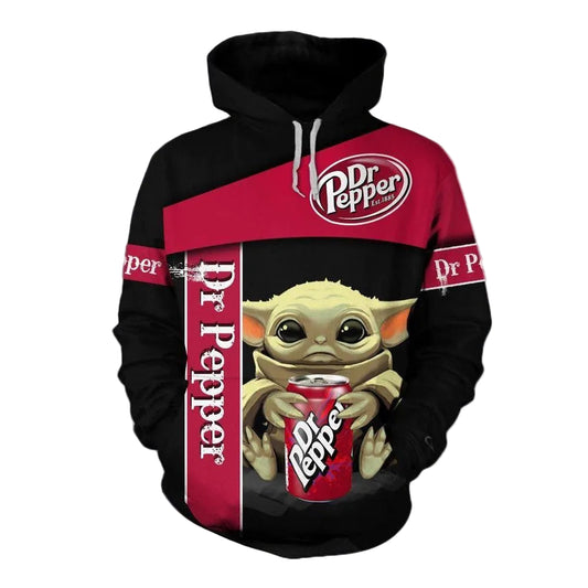 Star Wars Baby Yoda Dr Pepper Aop Hoodie Moonbestprint