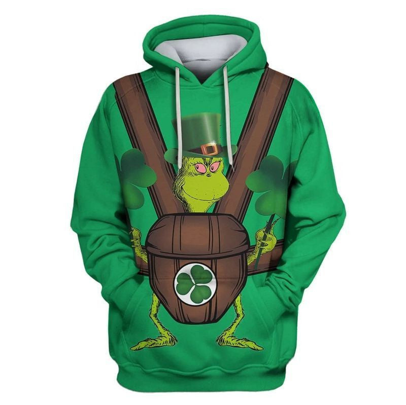 Grinch Saint Patrick's Day Over Print 3d Hoodie Zip Hoodie Moonbestprint
