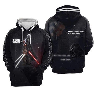 Star Wars Darth Vader And Ahsoka, I Wont Leave You Not This Time All Over Print Hoodie Moonbestprint