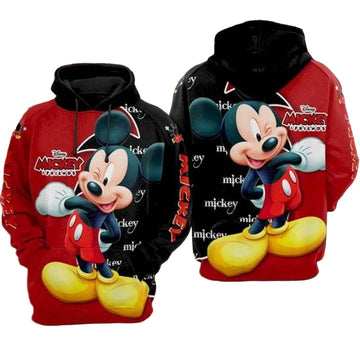 Mickey Mouse Disney Red All Over Printed Custom 3d Hoodie Moonbestprint