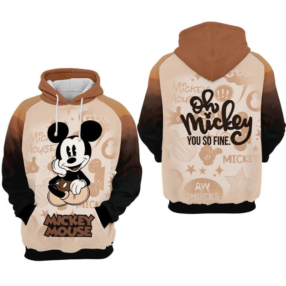 Mickey Mouse Disney, Cute Mickey Oh You're So Fine Aop Hoodie Moonbestprint