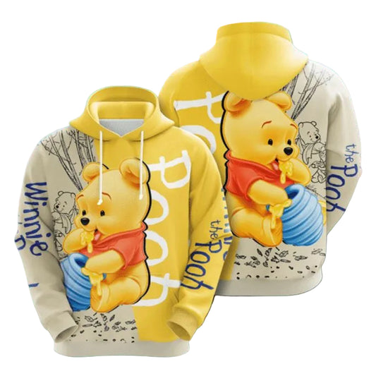 Winnie The Pooh Bear Design Gift For Fan Custom 3d Hoodie All Over Printed Hoodie Moonbestprint