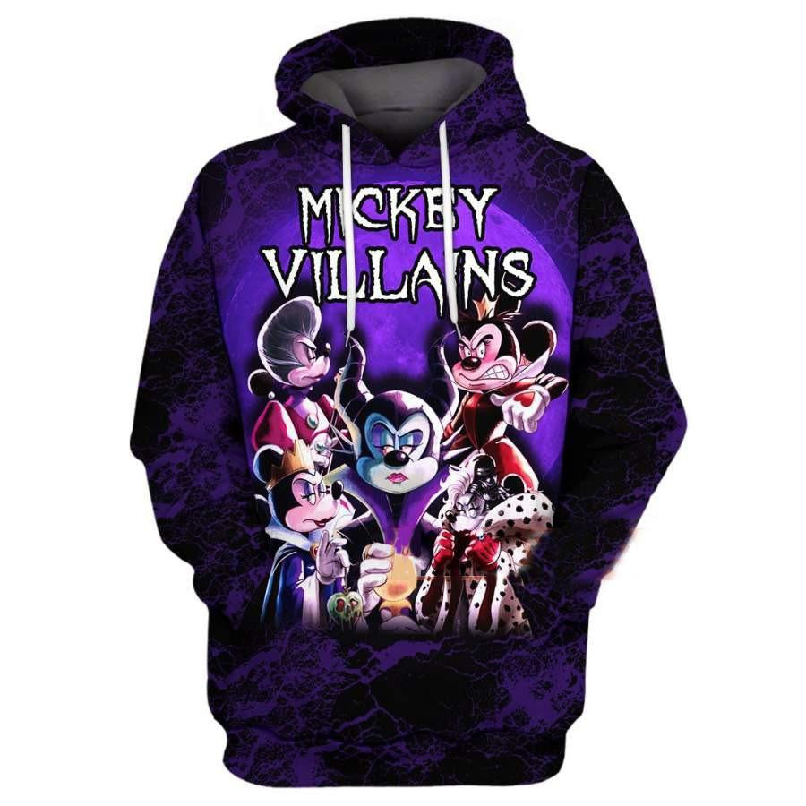 Mickey Mouse Disney Fan Gift, Mickey Villians All Over Print Hoodie Moonbestprint