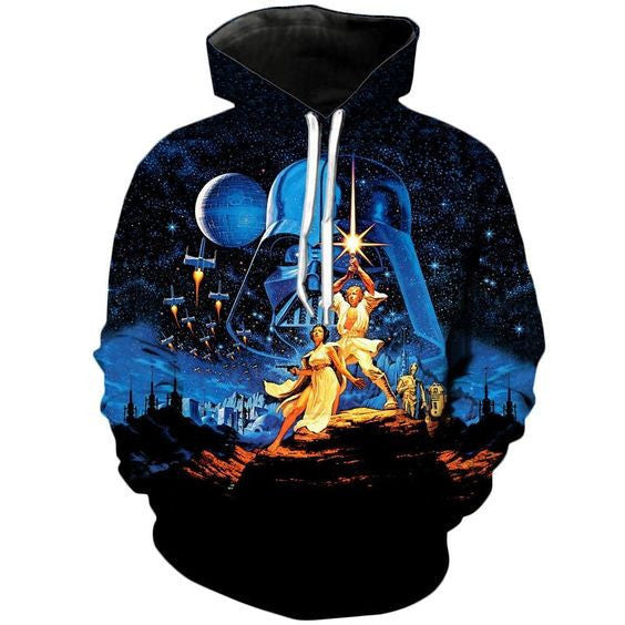 Old School Starwars Star Wars A1649 3d Pullover Printed Over Unisex Hoodie Moonbestprint