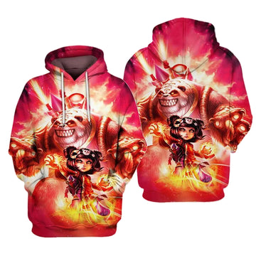 Annie League Of Legends Over Print 3d Hoodie Zip Hoodie Moonbestprint