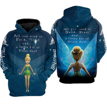 Tinker Bell Disney Over Print 3d Hoodie Zip Hoodie Moonbestprint