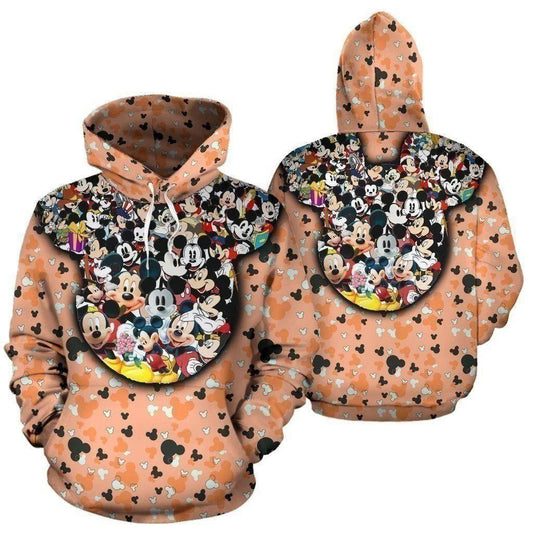 Mickey Mouse Disney, Mickey Mouse Logo, Mickey Mouse Face Disney Aop Hoodie Moonbestprint