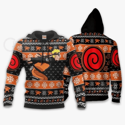 Naruto Running Ugly Christmas Naruto Anime Manga For Men And Women 3d Hoodie Zip Hoodie Moonbestprint