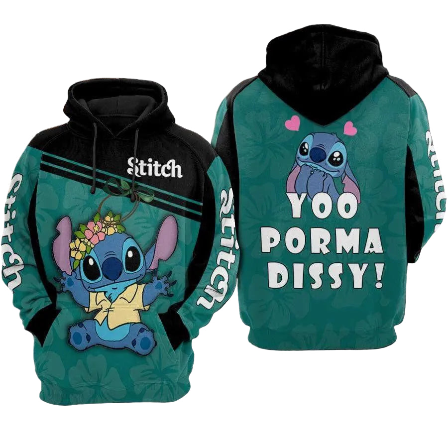 Stitch Disney Fan Gift, Stitch Ohana, Yoo Porma Dissy All Over Print Hoodie, Zip Hoodie 52 Moonbestprint
