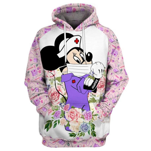 Disney Minnie Mouse, Minnie Nurse Unbreakable Aop Hoodie Moonbestprint