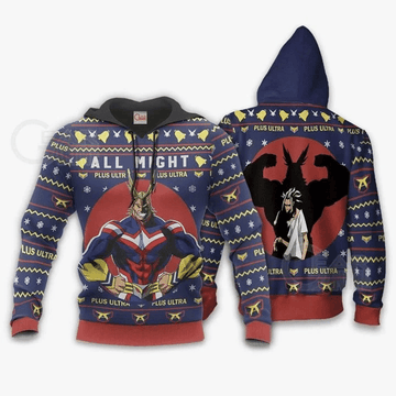 All Might Ugly Christmas My Hero Academia Anime Manga For Men And Women 3d Hoodie Zip Hoodie Moonbestprint