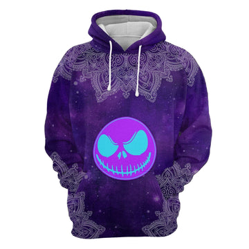 Nightmare Before Christmas Purple Jack Skellington Mandala Aop Hoodie Moonbestprint