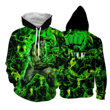 Marvel The Incredible Hulk Fist Design Green Vibrant Aop Hoodie Moonbestprint