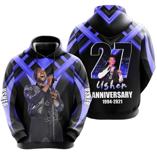 Usher Rnb Signature Design Gift For Fan Custom 3d Hoodie All Over Printed Hoodie Moonbestprint