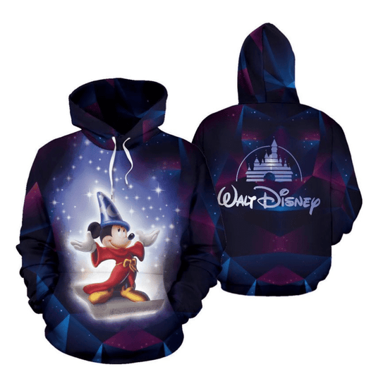 Mickey Disney Fan Gift, Mickey Mouse Wizard Disney Castle All Over Print Hoodie Moonbestprint