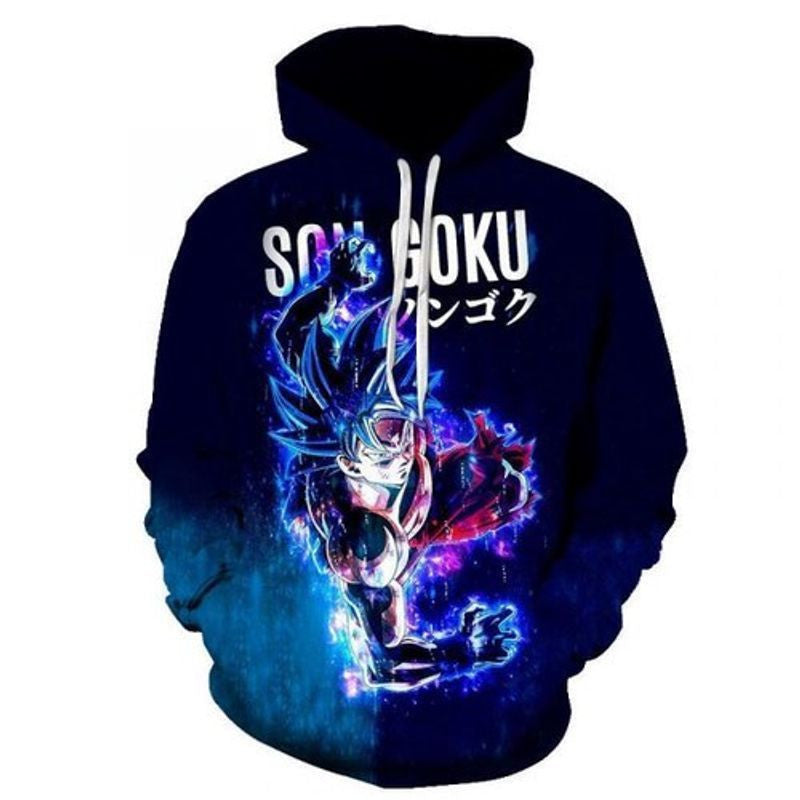 Son Goku Anime Dragon Ball Z Neon Full Over Print 3d Hoodie Zip Hoodie Moonbestprint