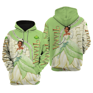 Tiana The Princess And The Frog Walt Disney Fan Gift, Stylist Unisex Cartoon Graphic Outfits Aop Hoodie, Zip Hoodie Moonbestprint