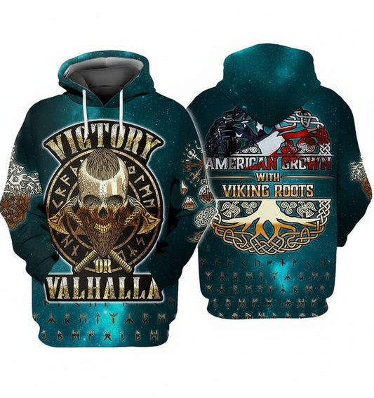 Independence Day Viking Roots Victory Valhalla American Crow With Viking Roots For Men And Women 3d Hoodie Zip Hoodie Moonbestprint