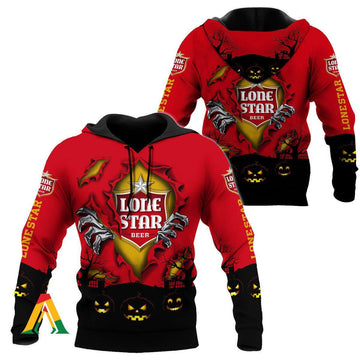 Scary Night Halloween Lone Star Beer Hoodie &amp; Zip Hoodie Moonbestprint
