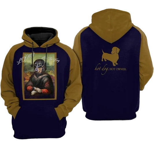 Dachshund Wiener Lover Long Live The King Hot Dog Hot Owner Over Print 3d Hoodie Zip Hoodie Moonbestprint