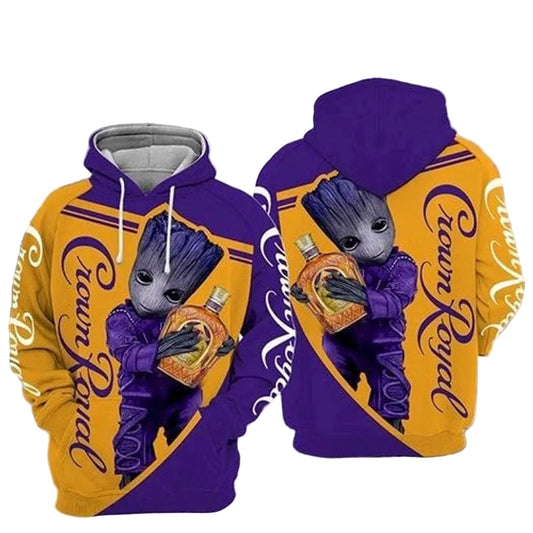 Groot Star Wars Hugs Crown Royal 3d Hoodie Moonbestprint