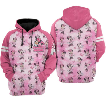 Minnie Mouse Pattern Pink 3d Hoodie Zip Hoodie Moonbestprint