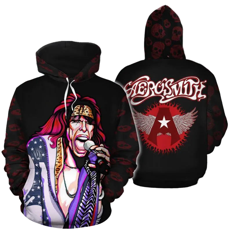 Steven Tyler Aerosmith Band All Over Print Hoodie Moonbestprint