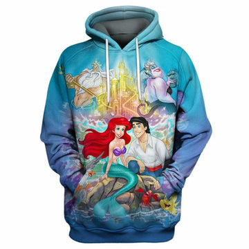 The Little Mermaid Cartoon 3d Hoodie Zip Hoodie Moonbestprint