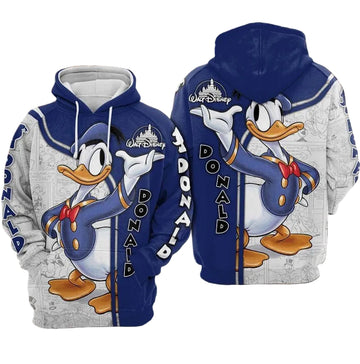 Donald Duck Over Print 3d Hoodie Zip Hoodie Moonbestprint