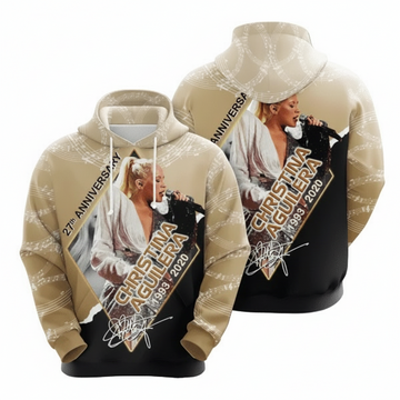 Christina Aguilera 27th Anniversary 1993 2020 Signature Design Gift For Fan Custom 3d Hoodie All Over Printed Hoodie Moonbestprint