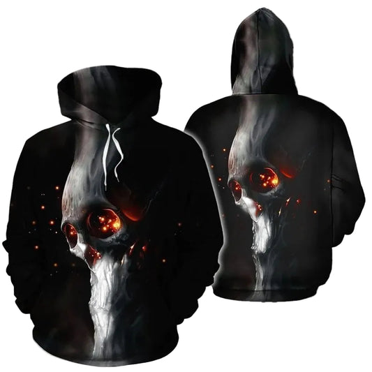 Ghost Rider Skull Over Print 3d Hoodie Zip Hoodie Moonbestprint