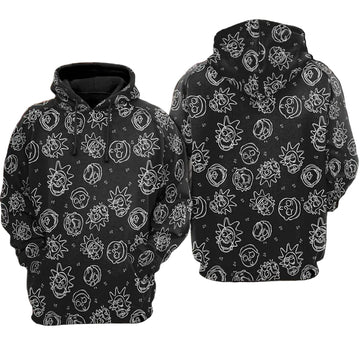 Rick And Morty Doodle Pattern 3d Hoodie 901 Moonbestprint