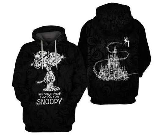 Snoopy We Are Never Too Old For Snoopy The Peanuts Cartoon Bling 2k628 Lover Gift , Snoopy All Over Print 3d Hoodie Moonbestprint