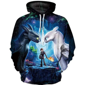 How To Train Your Dragon Lovers Hiccup Toothless And Girlfriend 3d Hoodie Moonbestprint