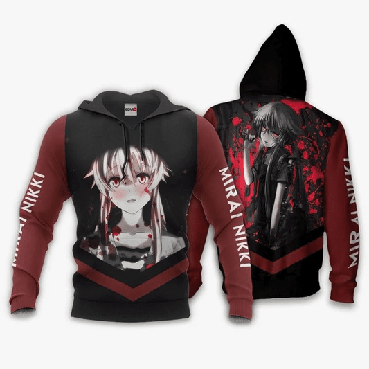 Yuno Gasai Anime Manga Future Diary Mirai Nikki For Men And Women 3d Hoodie Zip Hoodie Moonbestprint